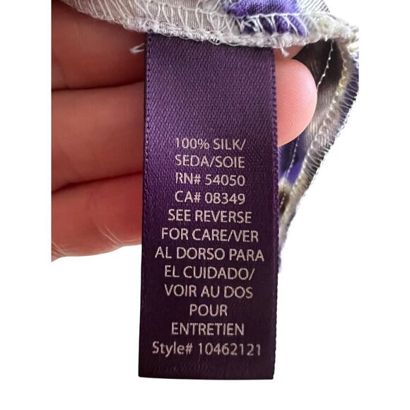 RACHEL ROY Silk Button-Down Shirt Women Large Geometric Print  Colorblock Office - Picture 6 of 10